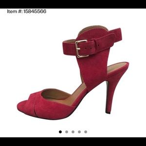 NINE WEST Adalina Red Suede Sandals 7